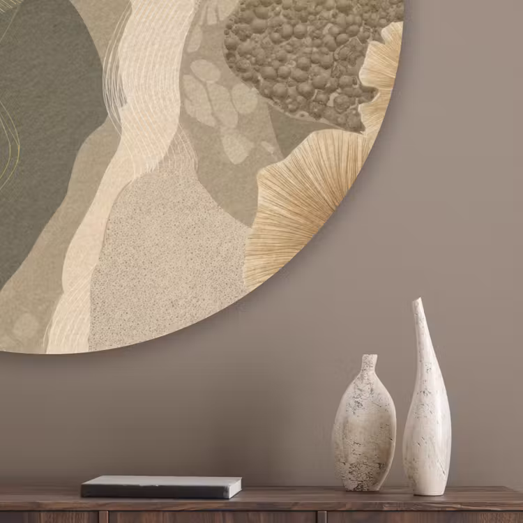 Abstract - Modern - Groen Akoestische PET Vilt - Rond klein 838 -sfeer5_closeup