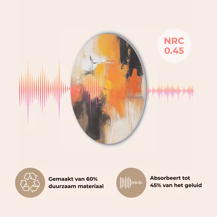 Abstract - Modern - Verflook - Herfst kleuren - Oranje Akoestische PET Vilt - Rond klein -USP_NL