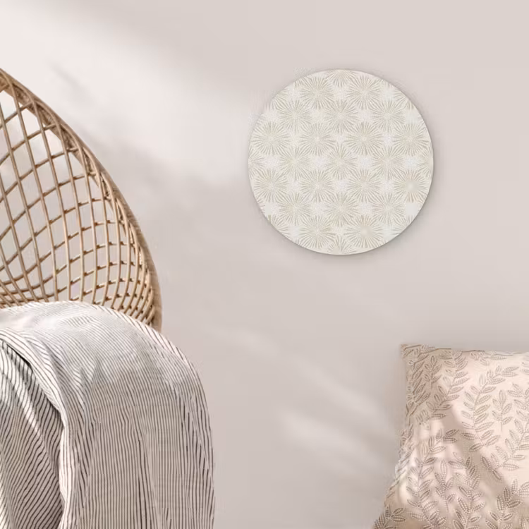 Abstract - Motief - Beige Akoestische PET Vilt - Rond klein 838 -sfeer4