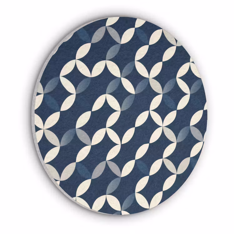 Abstract - Patroon - Blauw Akoestische PET Vilt - Rond klein 838 -3d