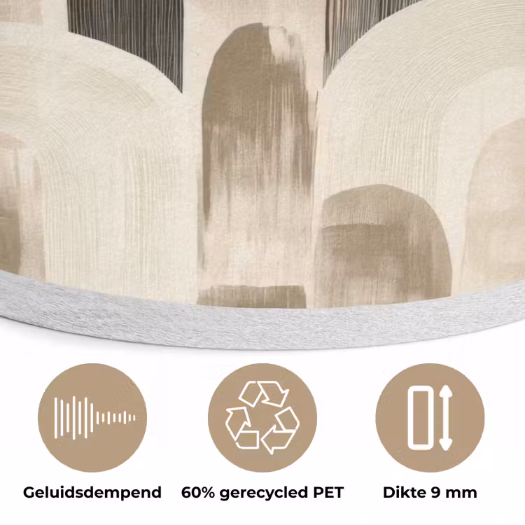 Abstract - Patroon - Bogen Akoestische PET Vilt - Rond klein 838 -closeup_NL
