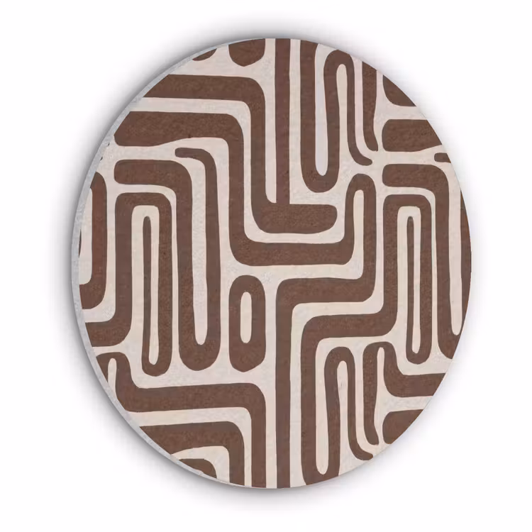 Abstract - Patroon - Bruin Akoestische PET Vilt - Rond klein 838 -3d