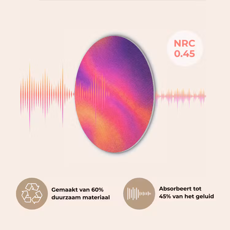Abstract - Patroon - Kleurverloop Akoestische PET Vilt - Rond klein -USP_NL
