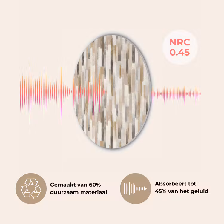 Abstract - Patroon - Kwaststreken Akoestische PET Vilt - Rond klein 838 -USP_NL