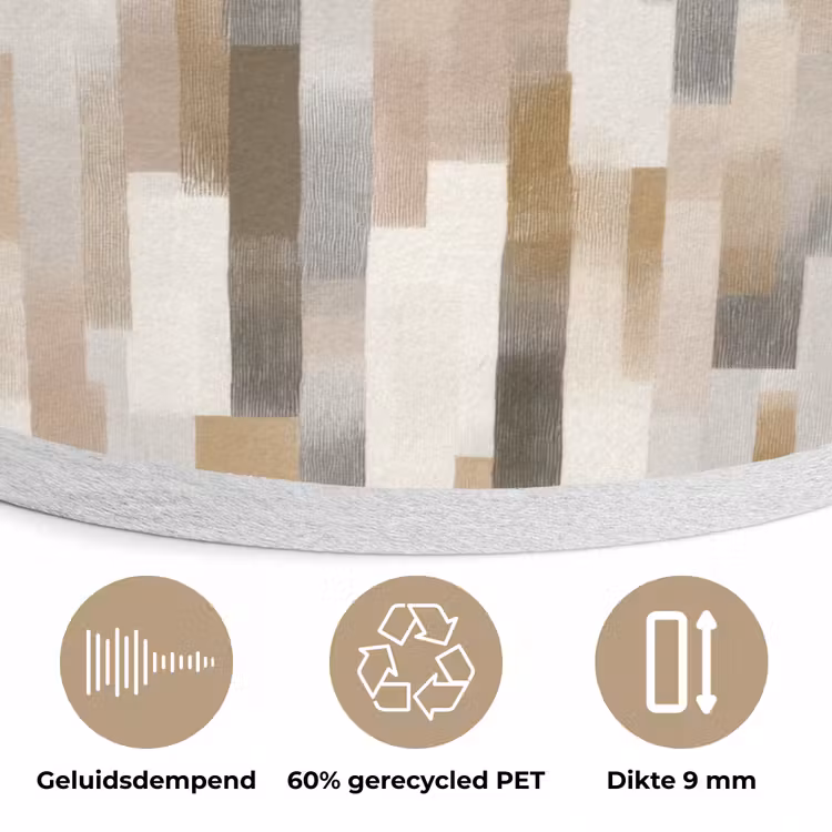 Abstract - Patroon - Kwaststreken Akoestische PET Vilt - Rond klein 838 -closeup_NL
