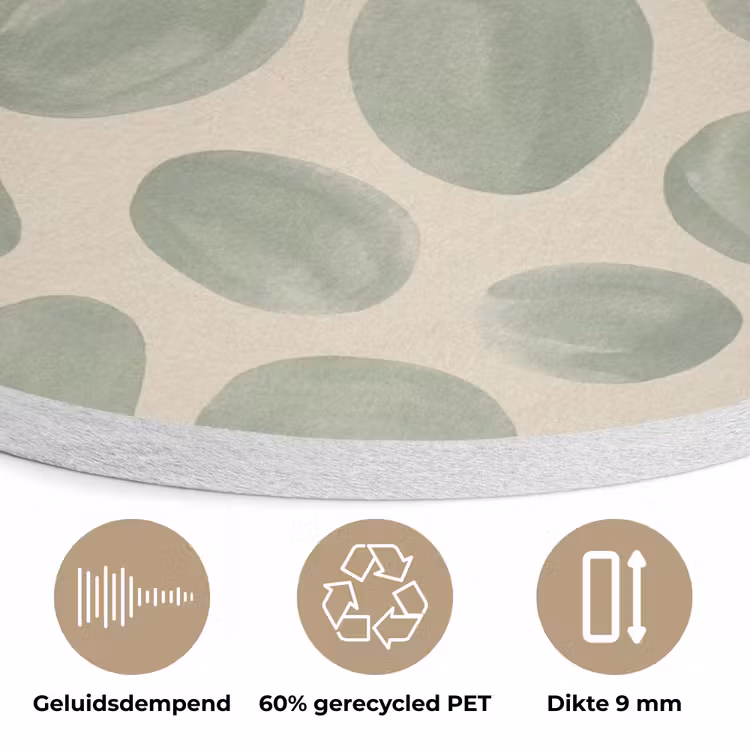 Abstract - Patroon - Organisch - Groen - Modern Akoestische PET Vilt - Rond klein -closeup_NL