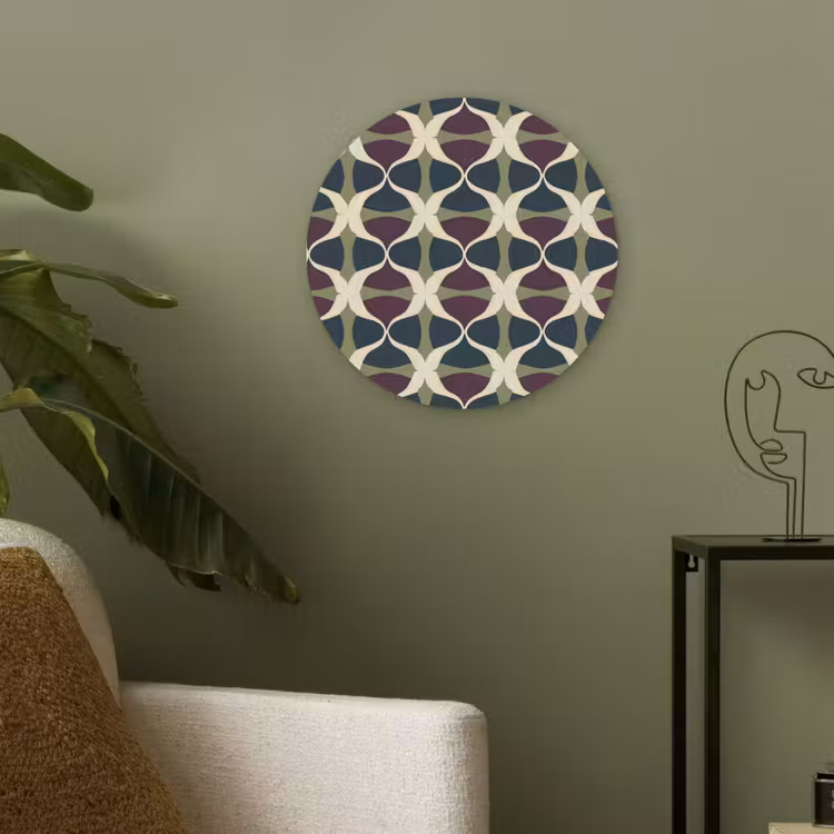 Abstract - Retro - Kleurrijk Akoestische PET Vilt - Rond klein 838 -sfeer2