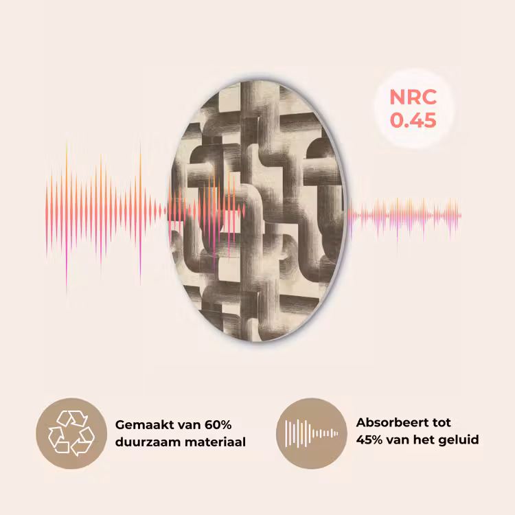 Abstract - Retro - Zwart Akoestische PET Vilt - Rond klein 838 -USP_NL