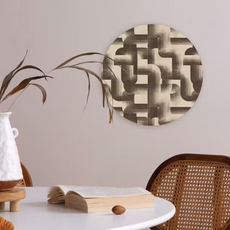 Abstract - Retro - Zwart Akoestische PET Vilt - Rond klein 838 -sfeer3