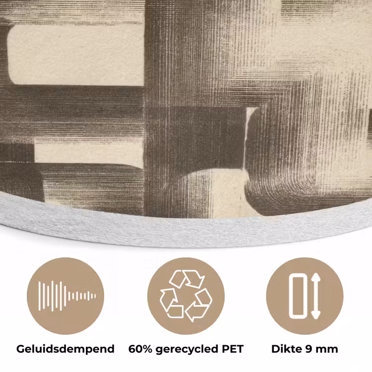 Abstract - Retro - Zwart Akoestische PET Vilt - Rond klein 838 -closeup_NL