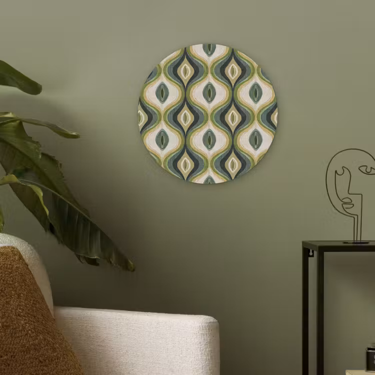 Abstract - Ritmisch - Groen Akoestische PET Vilt - Rond klein 838 -sfeer2