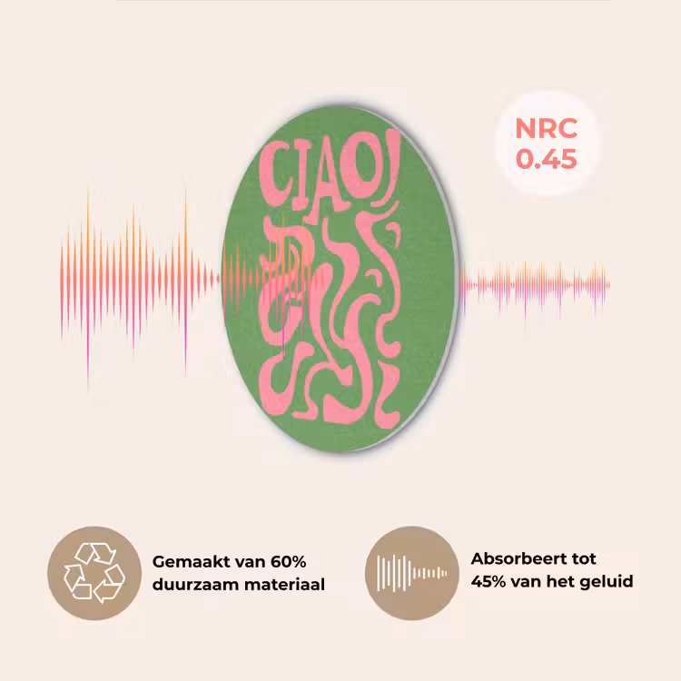 Abstract - Roze - Ciao - Vormen Akoestische PET Vilt - Rond klein -USP_NL