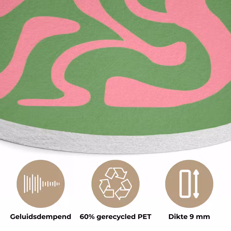 Abstract - Roze - Ciao - Vormen Akoestische PET Vilt - Rond klein -closeup_NL