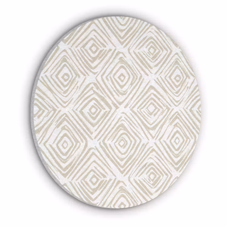 Abstract - Ruit - Beige Akoestische PET Vilt - Rond klein 838 -3d