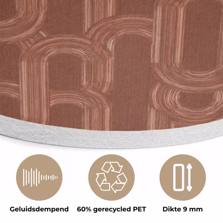 Abstract - Textuur - Bruin Akoestische PET Vilt - Rond klein 838 -closeup_NL