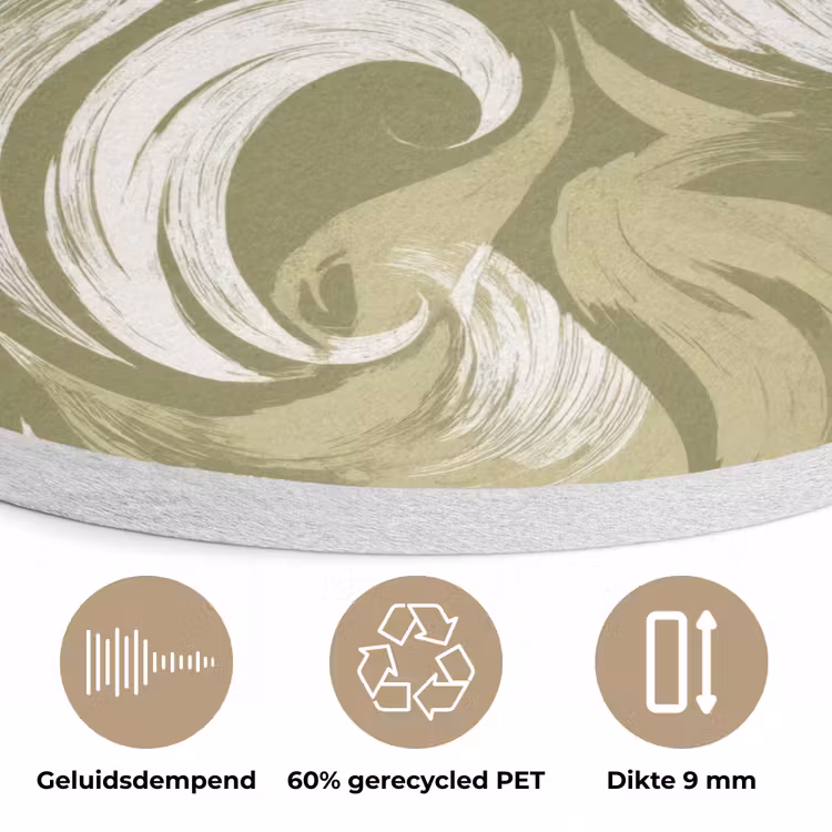 Abstract - Textuur - Groen Akoestische PET Vilt - Rond klein 838 -closeup_NL