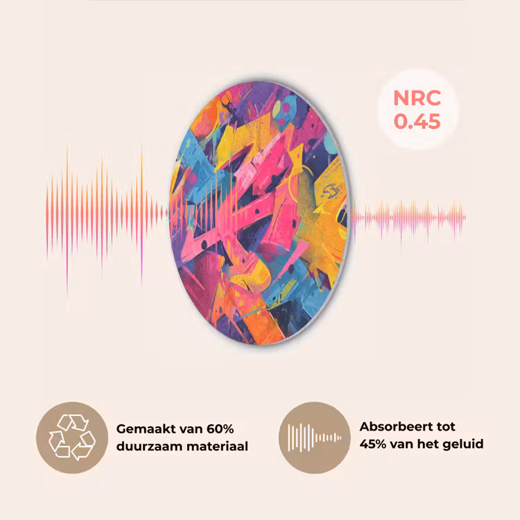 Abstract - Vormen - Kleurrijk Akoestische PET Vilt - Rond klein -USP_NL