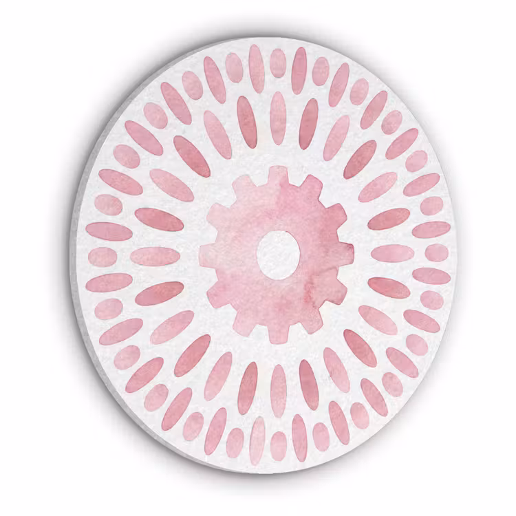 Abstract - Vormen - Patroon - Aquarel - Roze Akoestische PET Vilt - Rond klein -3d