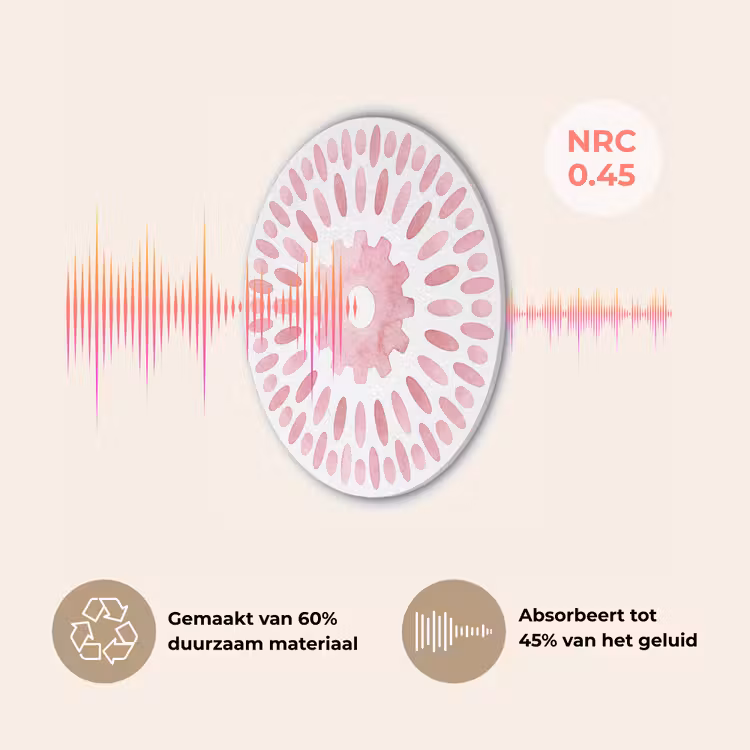Abstract - Vormen - Patroon - Aquarel - Roze Akoestische PET Vilt - Rond klein -USP_NL