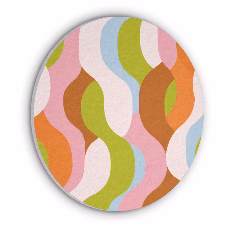 Abstract - Vormen - Roze Akoestische PET Vilt - Rond klein -3d