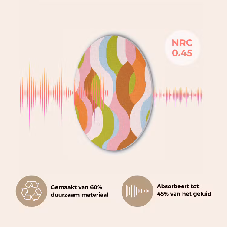 Abstract - Vormen - Roze Akoestische PET Vilt - Rond klein -USP_NL