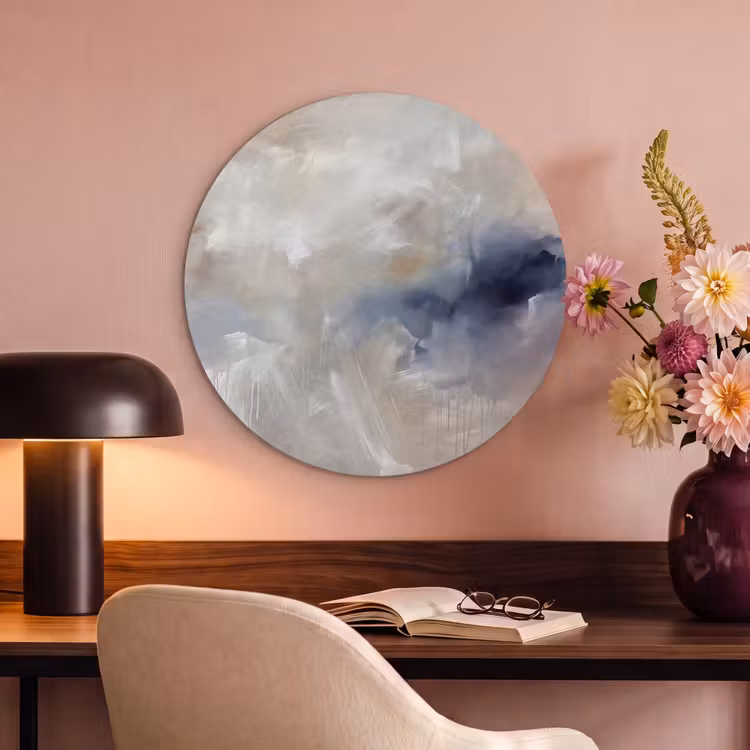 Abstract - Wolken - Sfeer - Modern - Beige Akoestische PET Vilt - Rond klein -sfeer3