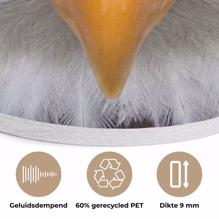 Amerikaans - Zeearend - Portret - Geel Akoestische PET Vilt - Rond klein -closeup_NL