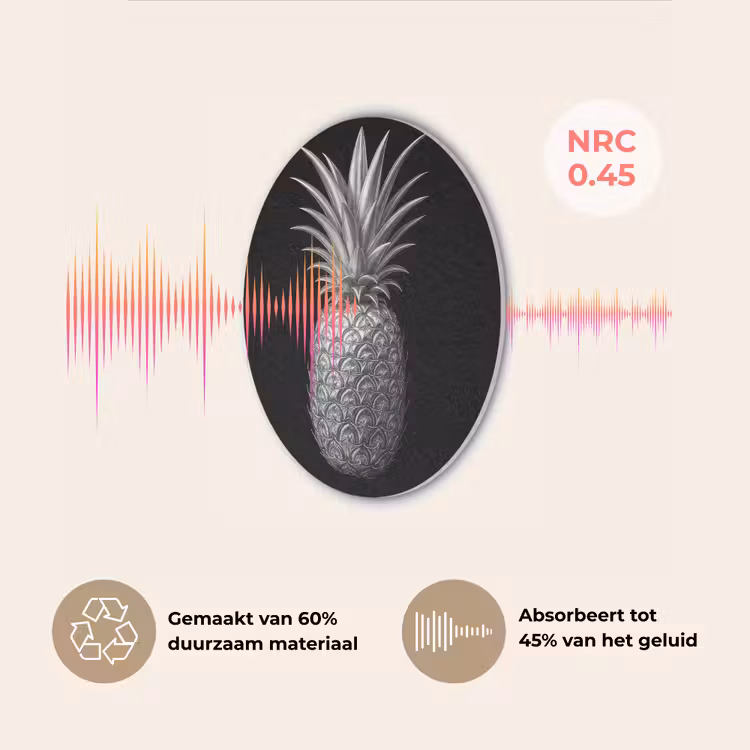 Ananas - Gedetailleerd - Bladeren Akoestische PET Vilt - Rond klein -USP_NL