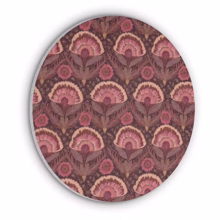Antiek - Bloemen - Kleurrijk Akoestische PET Vilt - Rond klein 838 -3d