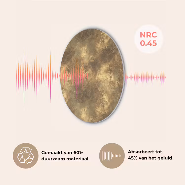 Antiek - Metaallook - Goud Akoestische PET Vilt - Rond klein 838 -USP_NL