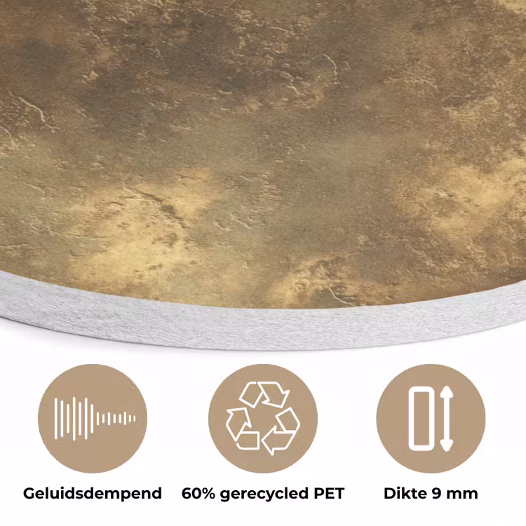 Antiek - Metaallook - Goud Akoestische PET Vilt - Rond klein 838 -closeup_NL
