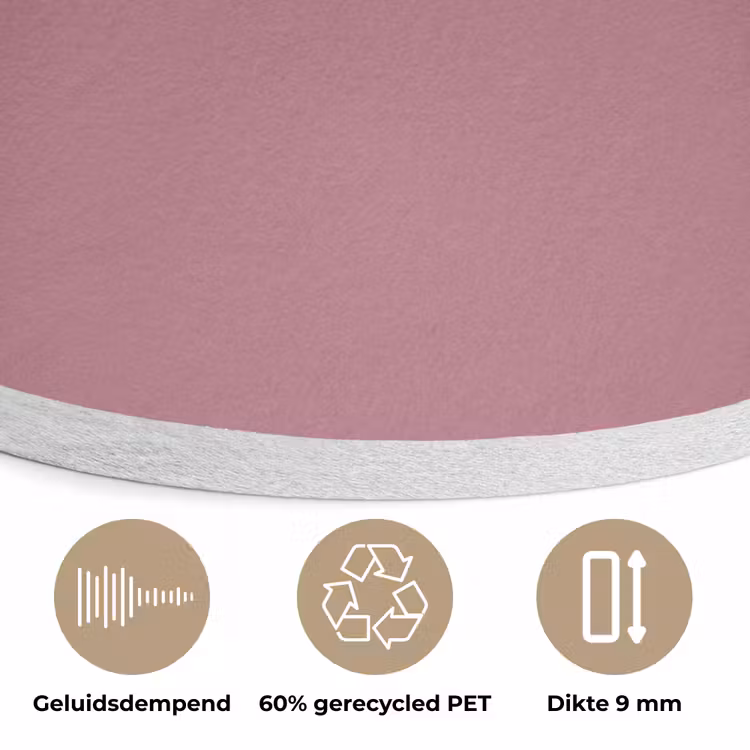 Antique - Mauve - Roze Akoestische PET Vilt - Rond klein 838 -closeup_NL