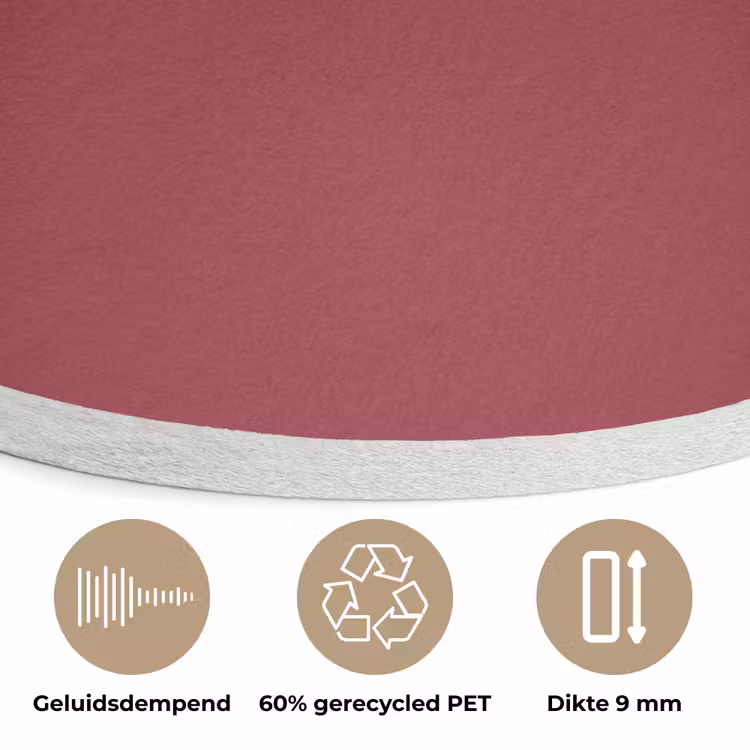 Antique - Ruby - Rood Akoestische PET Vilt - Rond klein 838 -closeup_NL