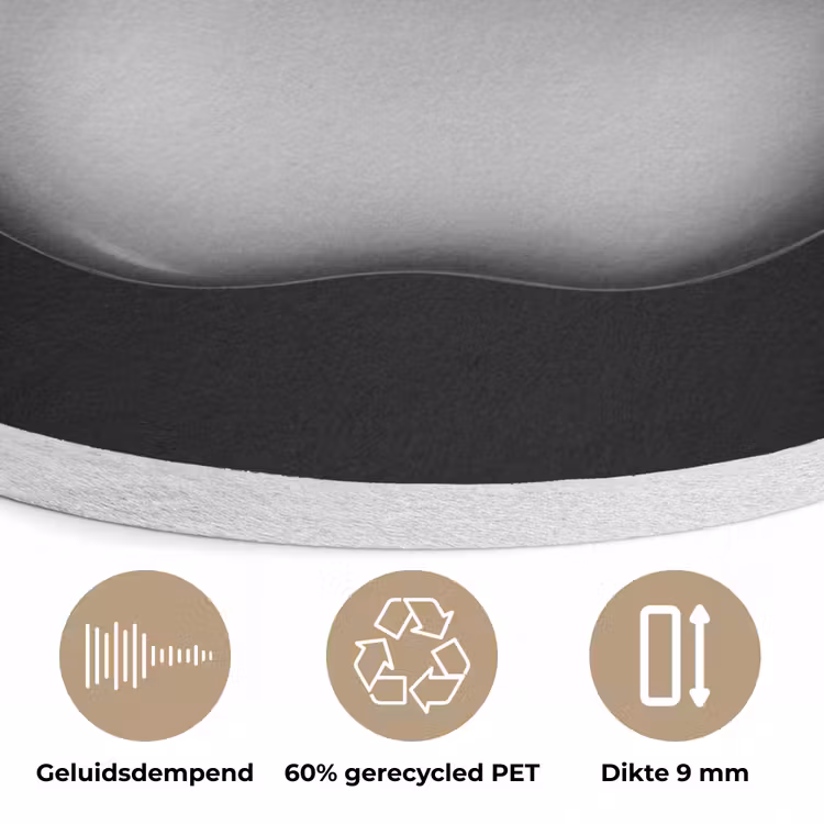 Appel - Metallic - Symmetrisch Akoestische PET Vilt - Rond klein -closeup_NL