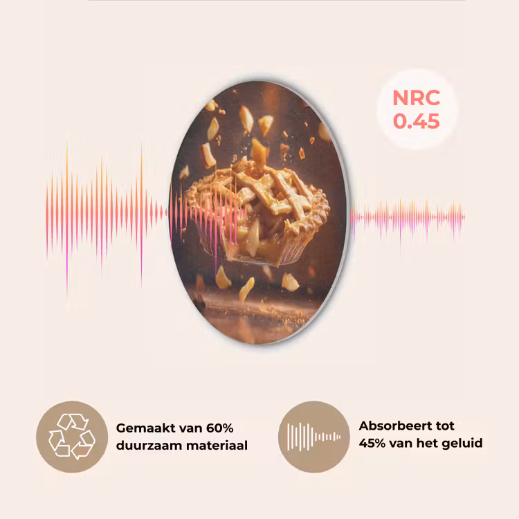 Appel - Taart - Warm - Eten Akoestische PET Vilt - Rond klein -USP_NL
