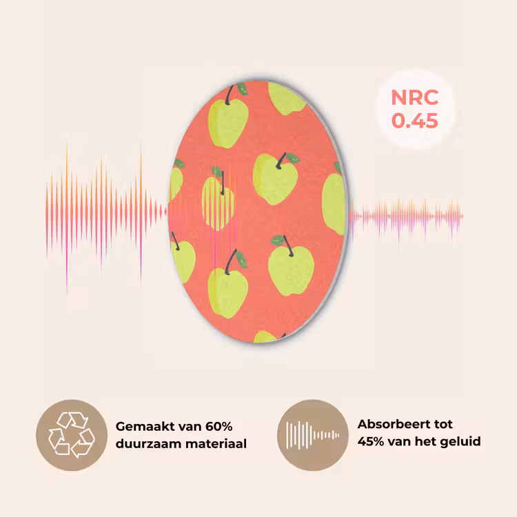 Appels - Modern - Groen Akoestische PET Vilt - Rond klein 838 -USP_NL