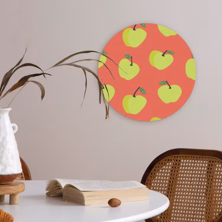 Appels - Modern - Groen Akoestische PET Vilt - Rond klein 838 -sfeer3