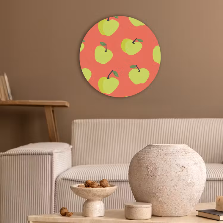 Appels - Modern - Groen Akoestische PET Vilt - Rond klein 838 -sfeer1
