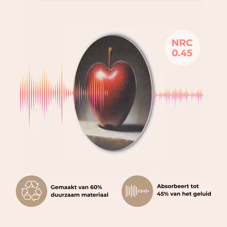 Apple - Hart - Rood Akoestische PET Vilt - Rond klein -USP_NL