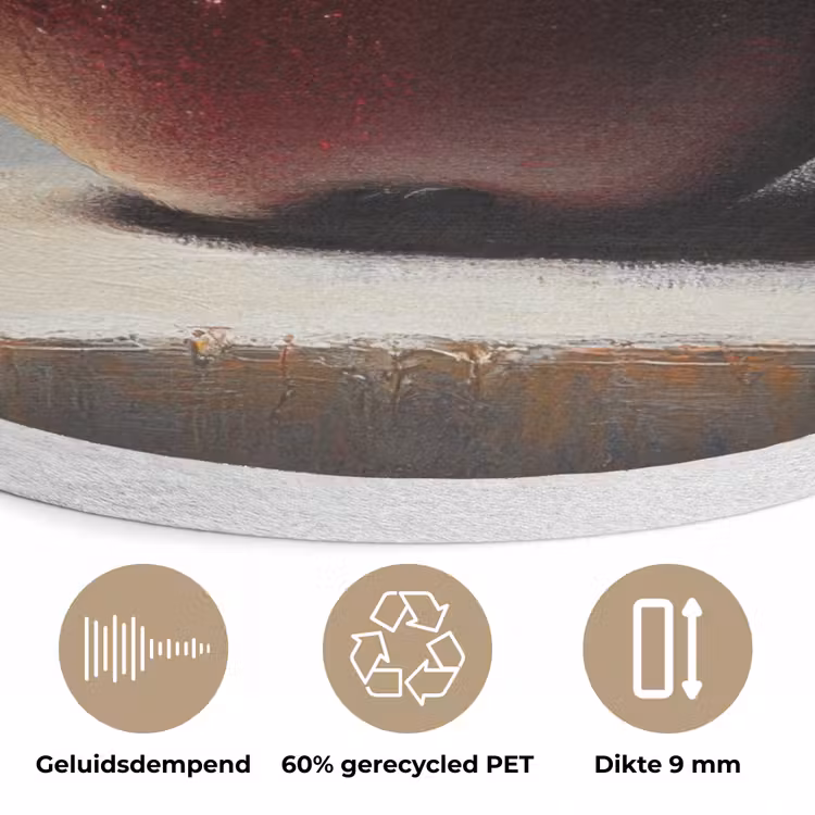 Apple - Hart - Rood Akoestische PET Vilt - Rond klein -closeup_NL