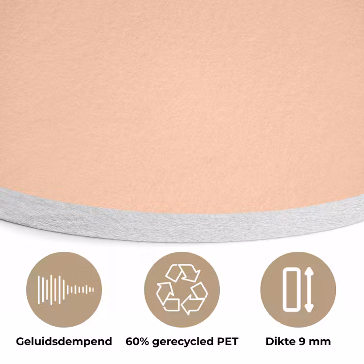 Apricot - Blush - Nude Akoestische PET Vilt - Rond klein 838 -closeup_NL