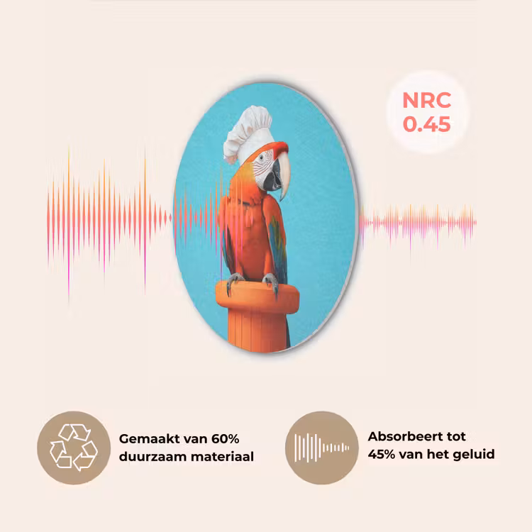 Ara - Koksmuts - Sokkel - Grappig Akoestische PET Vilt - Rond klein -USP_NL