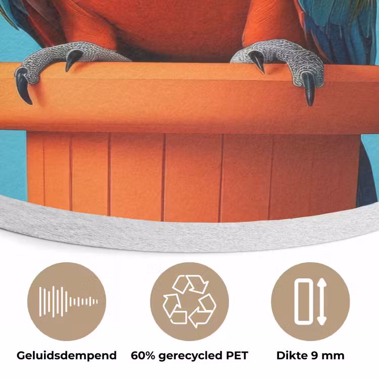 Ara - Koksmuts - Sokkel - Grappig Akoestische PET Vilt - Rond klein -closeup_NL