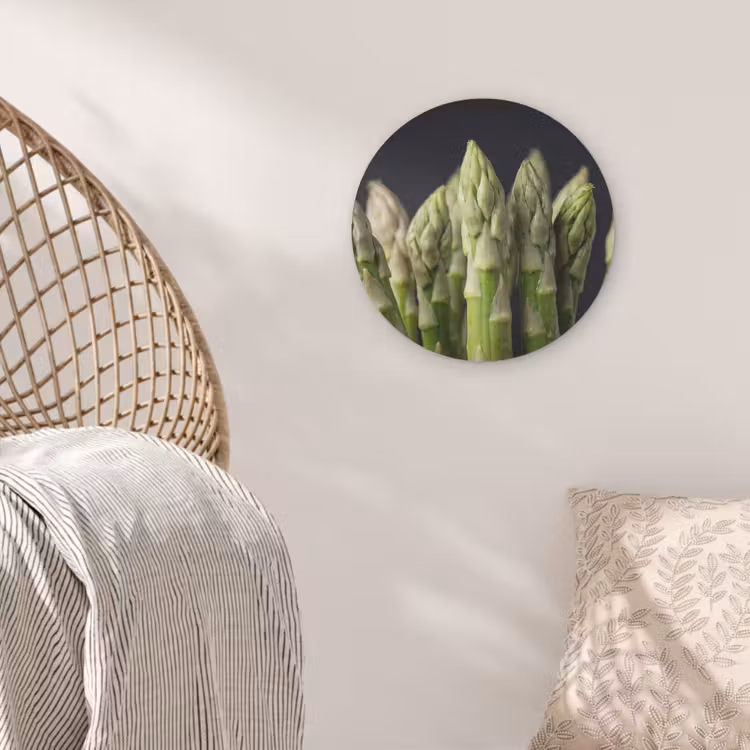 Asperges - Groen - Zwart Akoestische PET Vilt - Rond klein -sfeer4