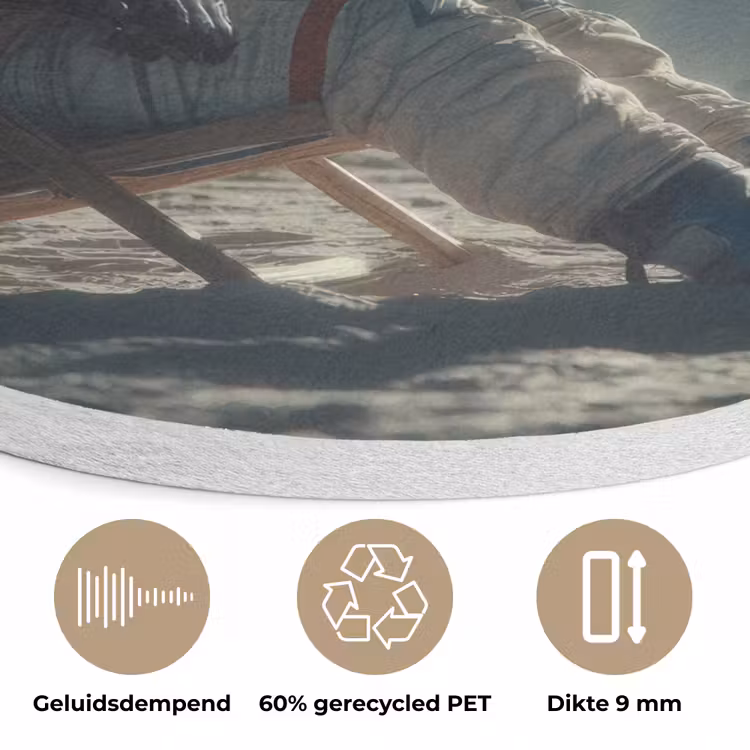 Astronaut - Kat - Glas - Stoel Akoestische PET Vilt - Rond klein -closeup_NL