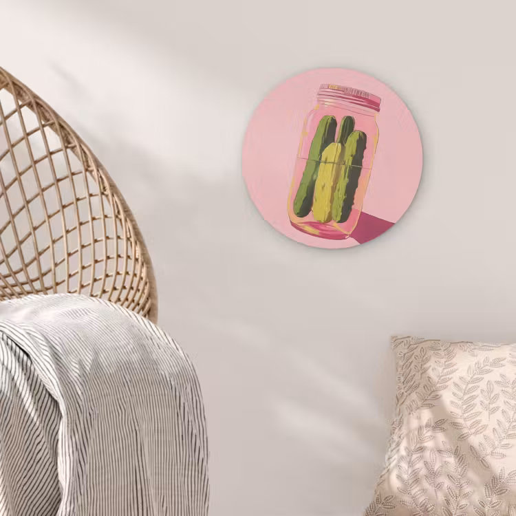 Augurken - Pot - Schaduw - Roze Akoestische PET Vilt - Rond klein -sfeer4