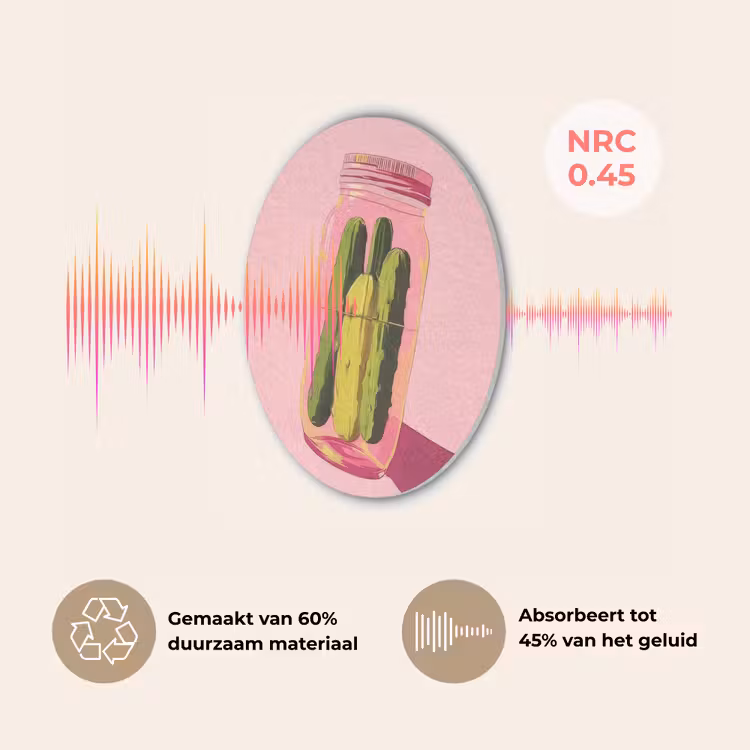 Augurken - Pot - Schaduw - Roze Akoestische PET Vilt - Rond klein -USP_NL