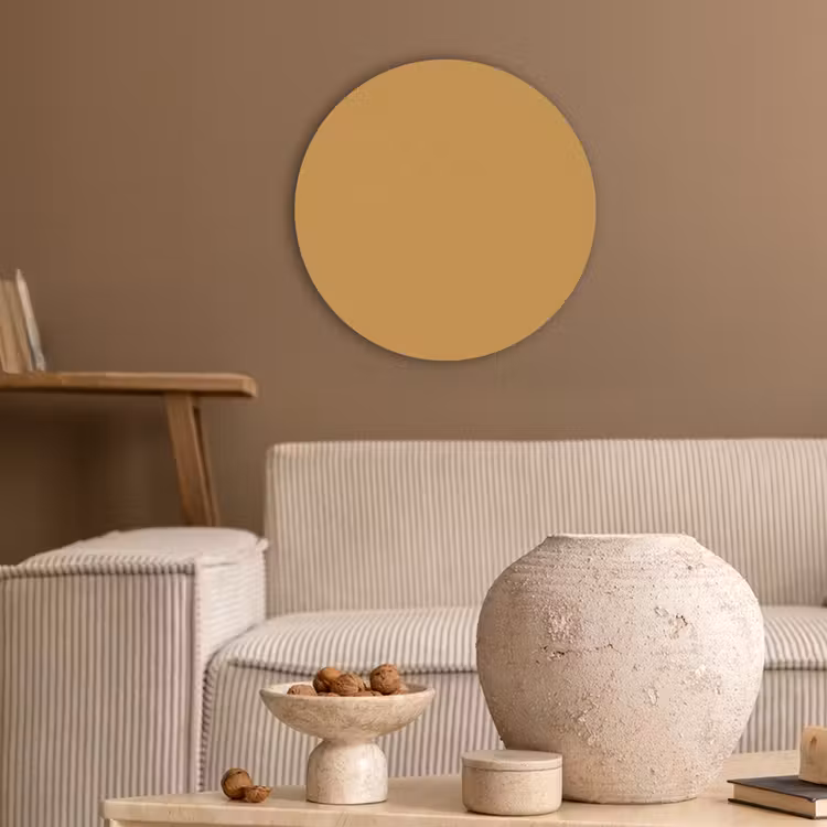 Autumn - Mustard - Geel Akoestische PET Vilt - Rond klein 838 -sfeer1