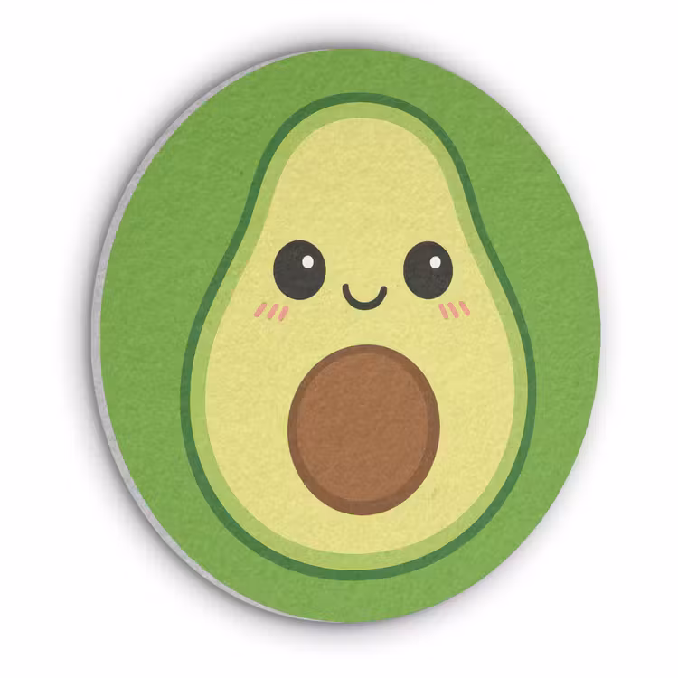 Avocado - Groen - Speels Akoestische PET Vilt - Rond klein -3d