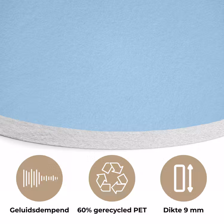Baby - Blue - Blauw Akoestische PET Vilt - Rond klein 838 -closeup_NL